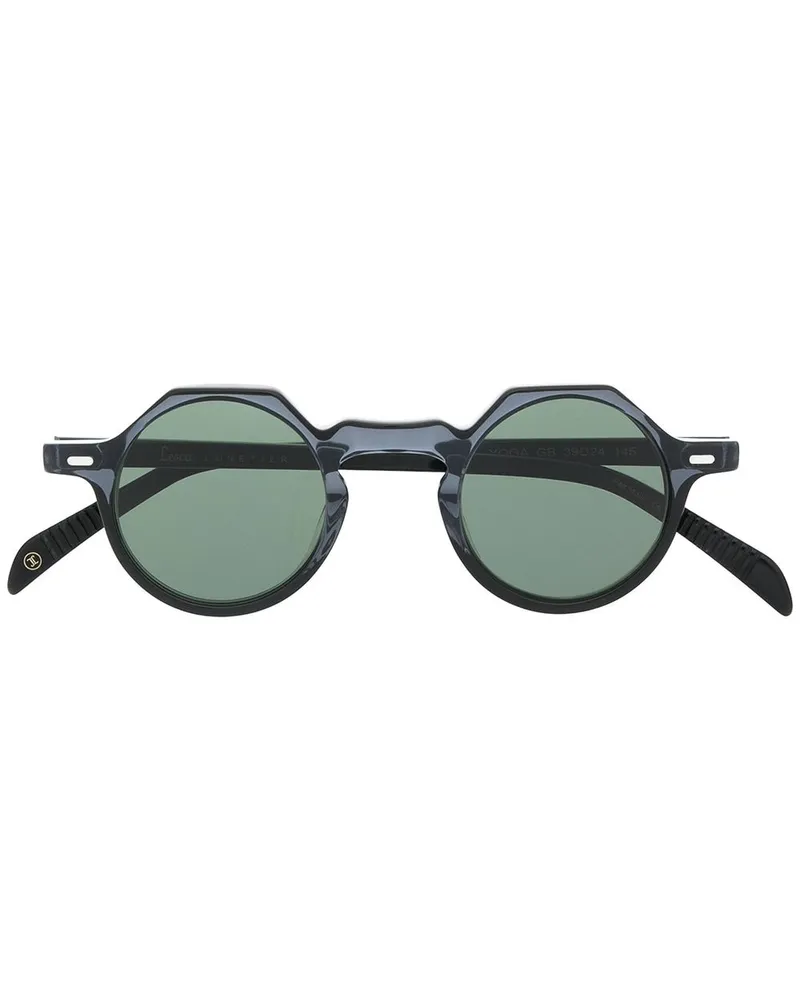 Lesca Runde Yoga Sonnenbrille - Schwarz Schwarz