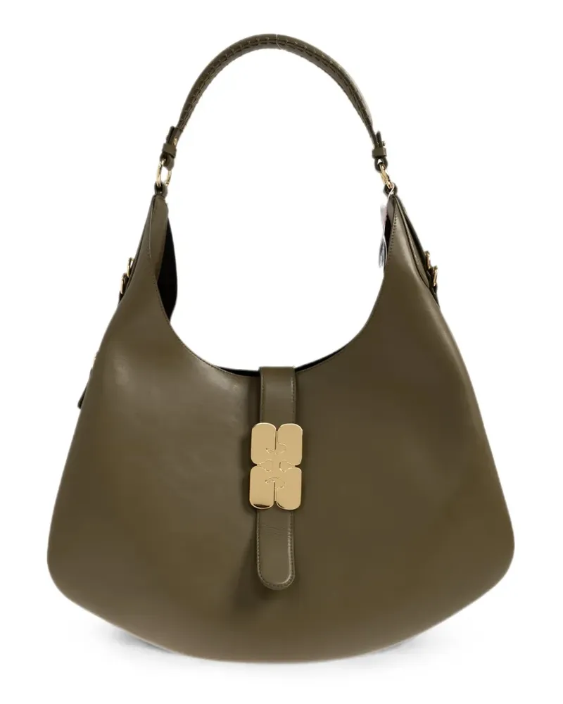 Ganni Schultertasche mit Schmetterling - Grün Grün