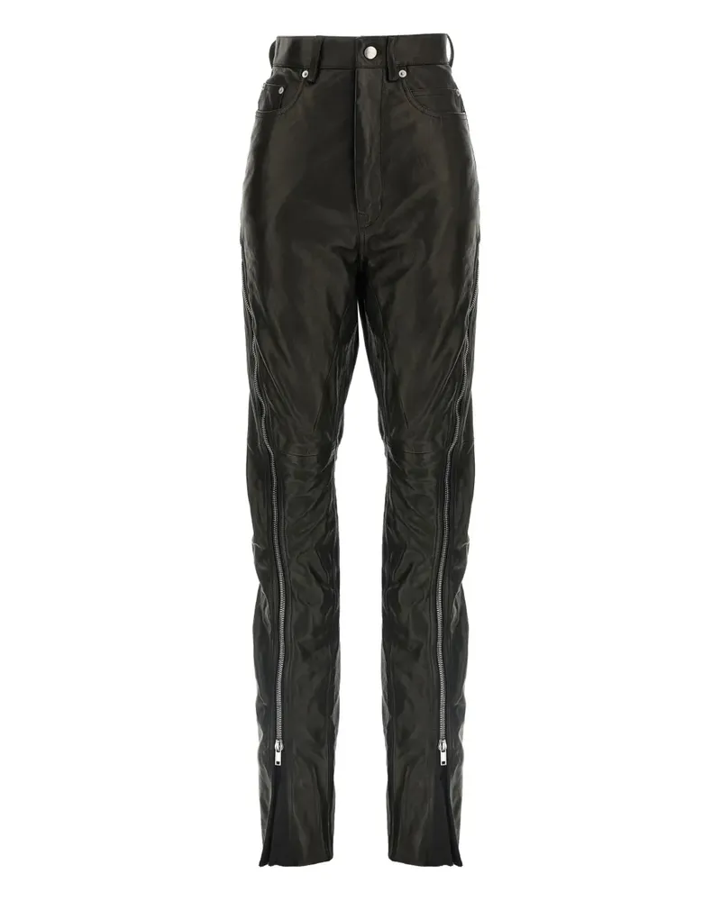 Rick Owens Bolan Banana Lederhose mit hohem Bund - Schwarz Schwarz
