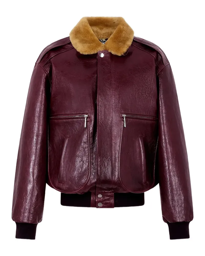 Paco Rabanne Bomberjacke mit Kragen aus Shearling - Rot Rot