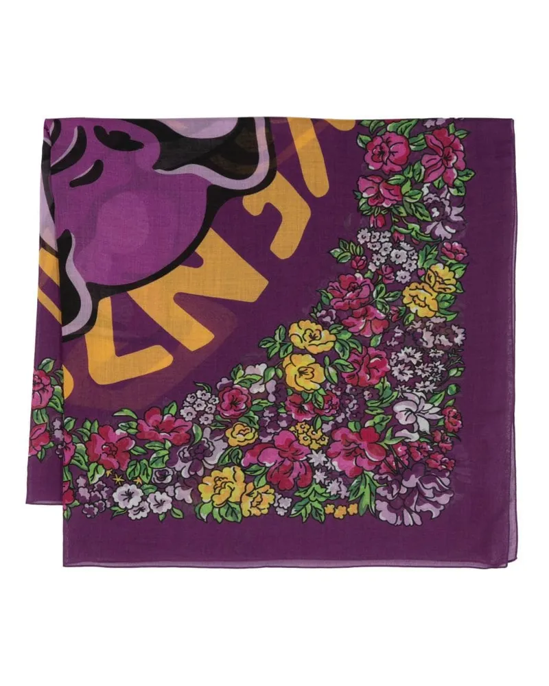 Kenzo Schal mit Blumen-Print Violett