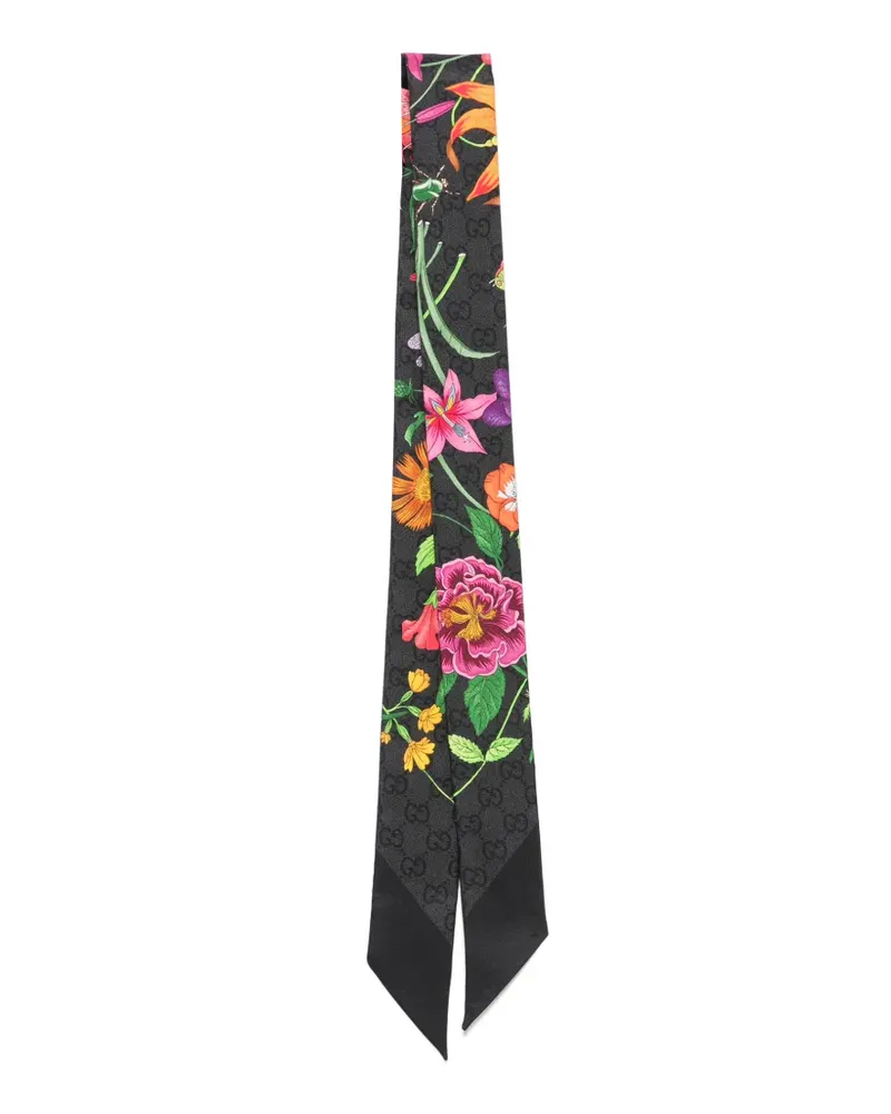 Gucci GG Schal mit Flora-Print - Schwarz Schwarz
