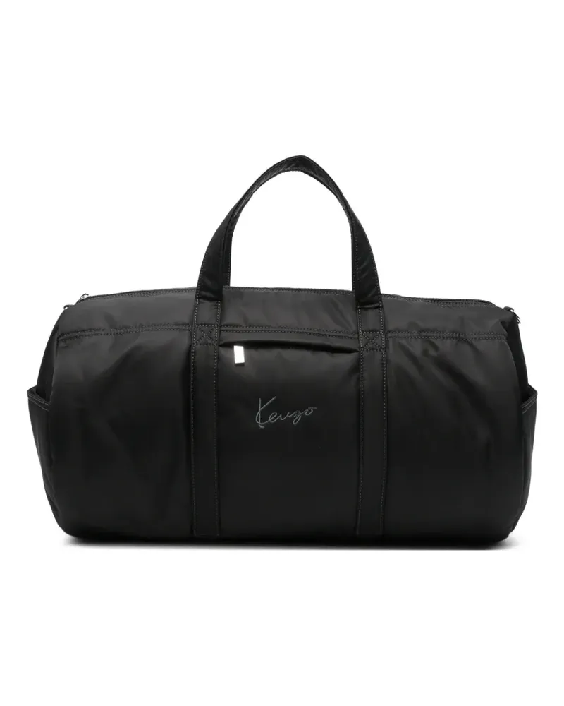 Kenzo logo-embroidered duffle bag - Schwarz Schwarz