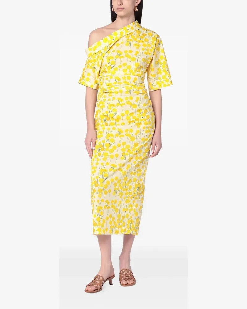 BERNADETTE Robe mit Blumen-Print - Gelb Gelb