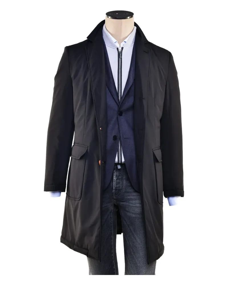 Kiton Mantel mit aufgesetzter Tasche - Schwarz Schwarz