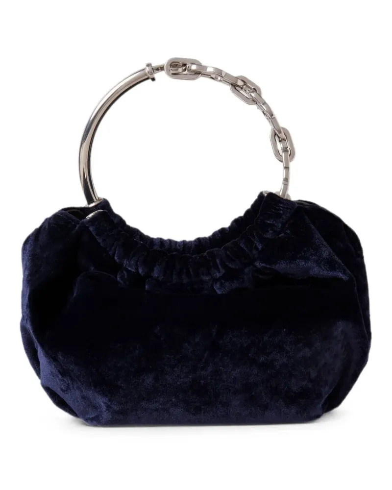 Mulberry Pimlico Clutch aus Samt mit Kettenhenkel - Blau Blau