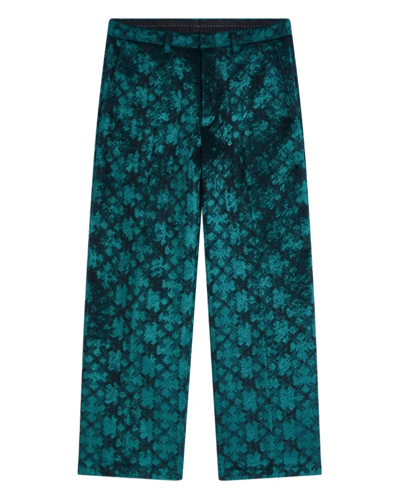 Dries van Noten Jacquard-Hose - Blau Blau