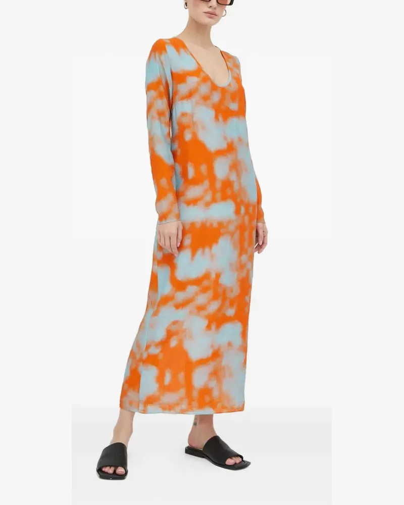 Samsøe & Samsøe Langärmeliges Midikleid - Orange Orange