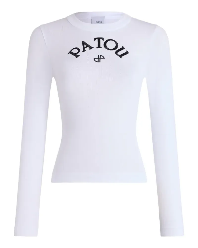 Patou Langarmshirt mit Logo-Print - Weiß Weiß