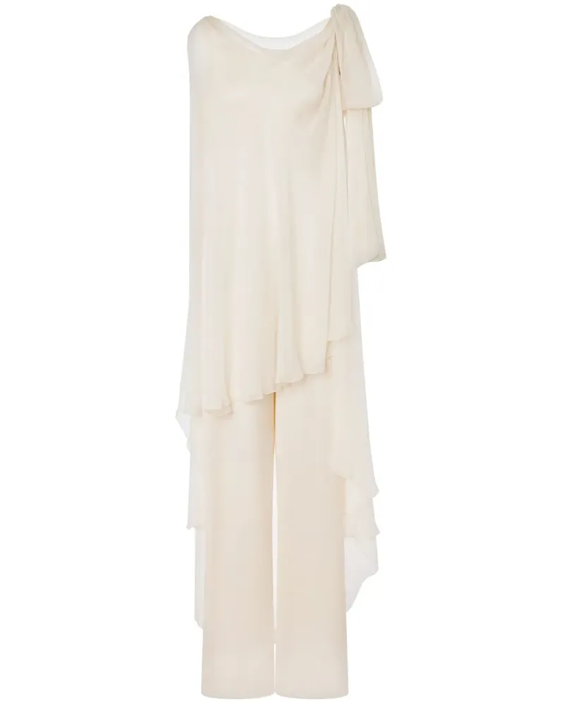 Alberta Ferretti Drapierter Jumpsuit - Weiß Weiß