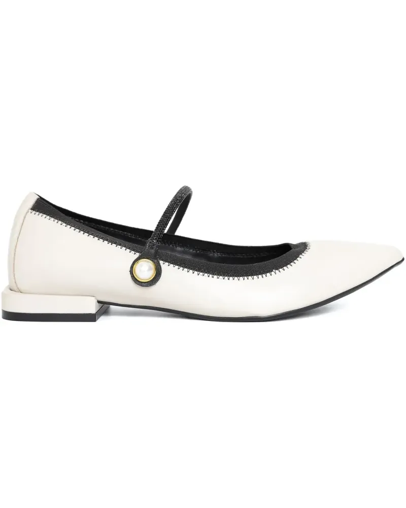 Sarah Chofakian Ballerinas aus Leder - Weiß Weiß