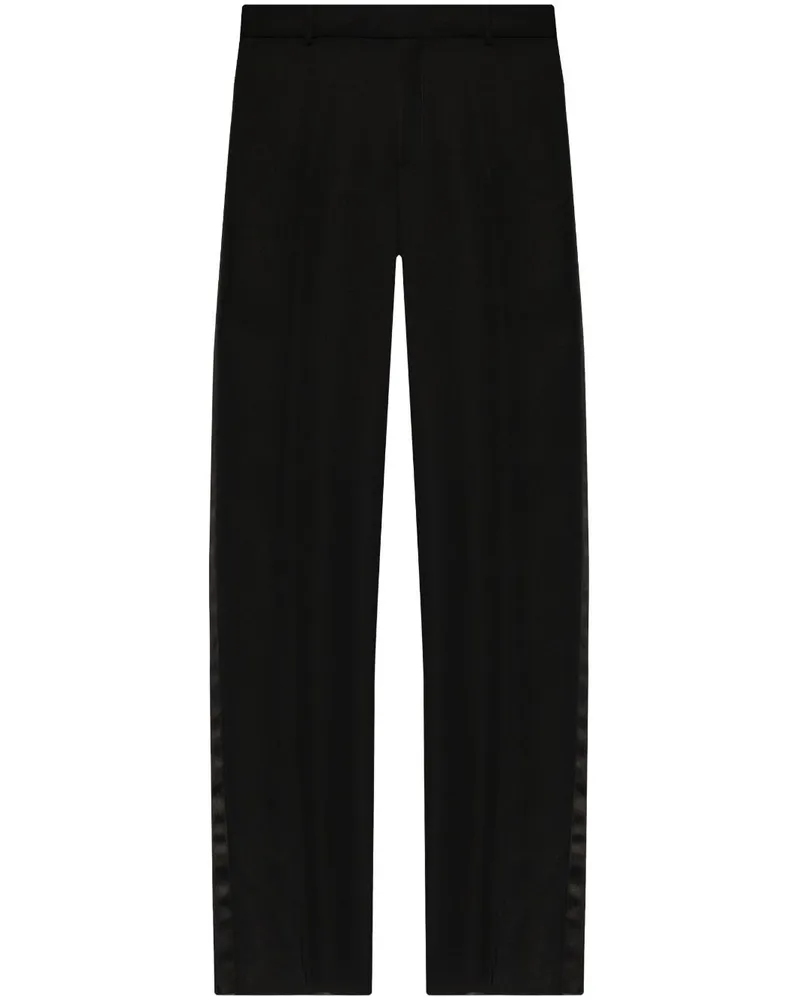 Alexander McQueen Smoking-Hose mit weitem Bein - Schwarz Schwarz