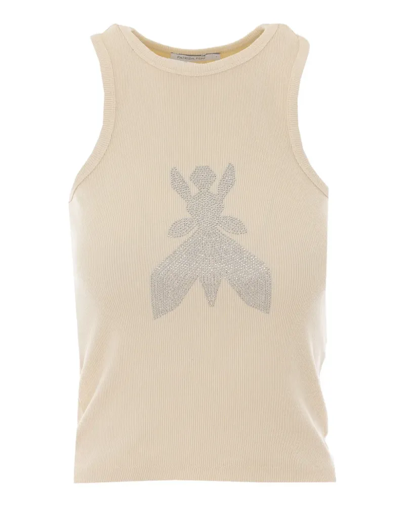 Patrizia Pepe logo-embellished tank top - Nude Nude