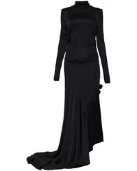 THE MANNEI Abendkleid mit Blumenapplikation Schwarz