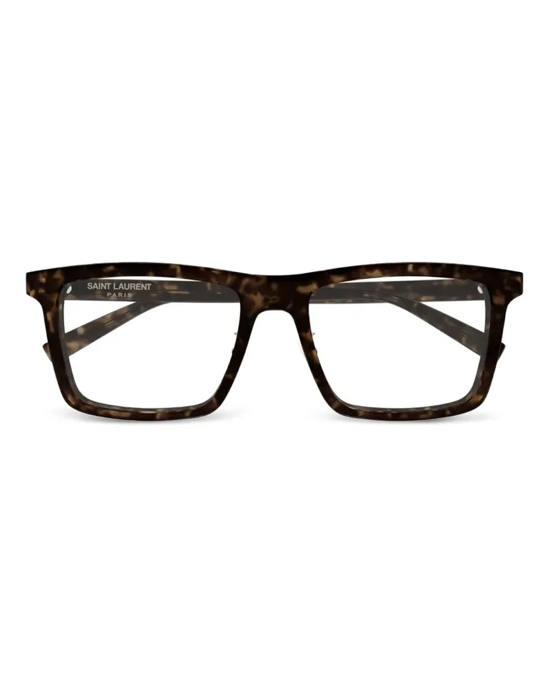 Saint Laurent Eckige Brille in Schildpattoptik - Braun Braun