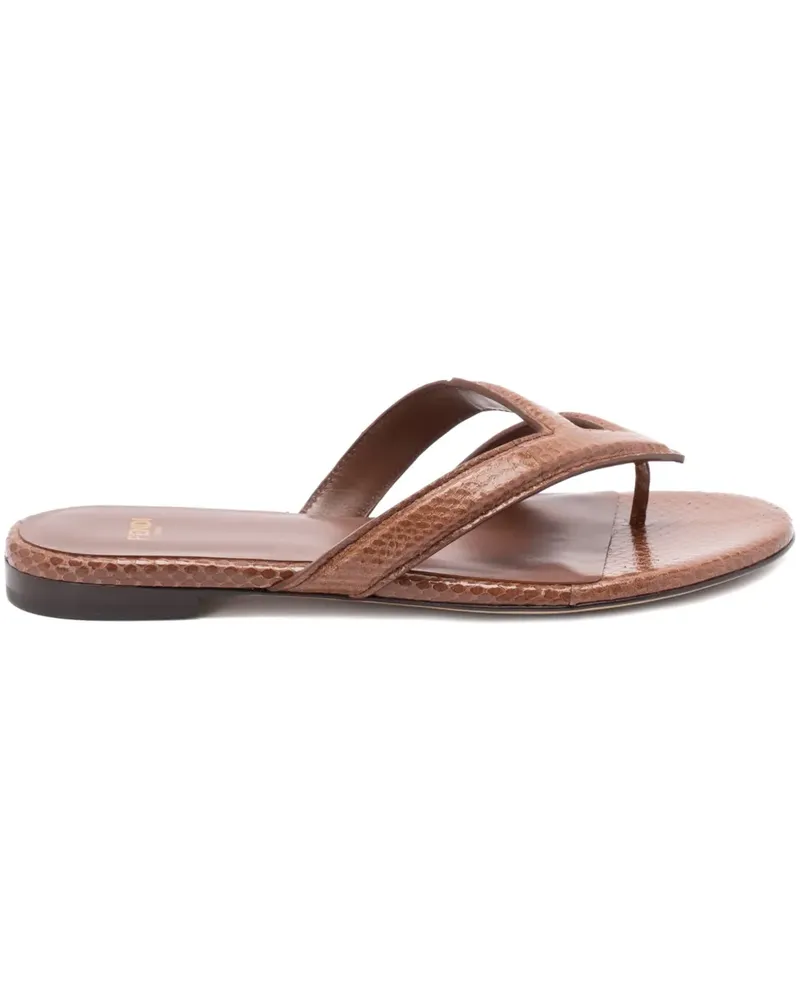 Fendi Flache Fling Sandalen - Braun Braun