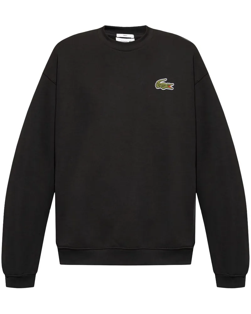 Lacoste Fleece-Sweatshirt mit Patch - Schwarz Schwarz