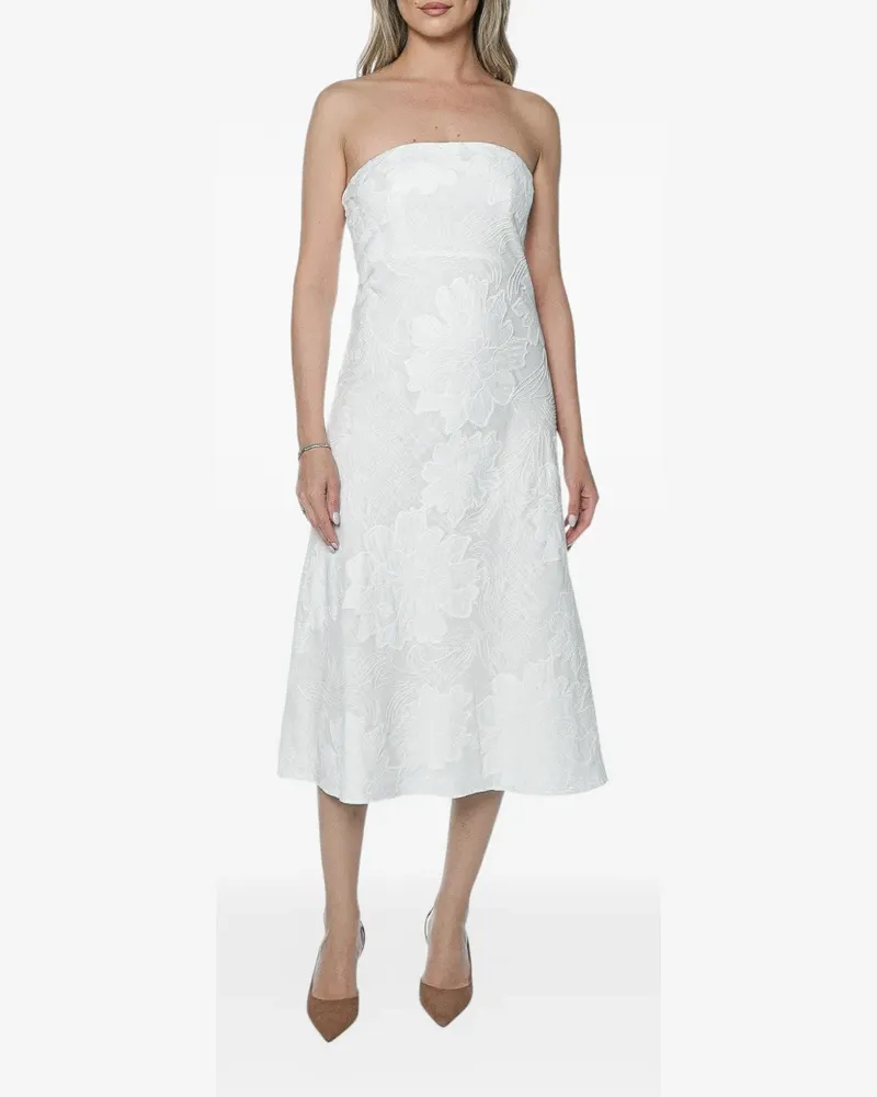 Ted Baker Sannii strapless floral-jacquard midi dress - Weiß Weiß