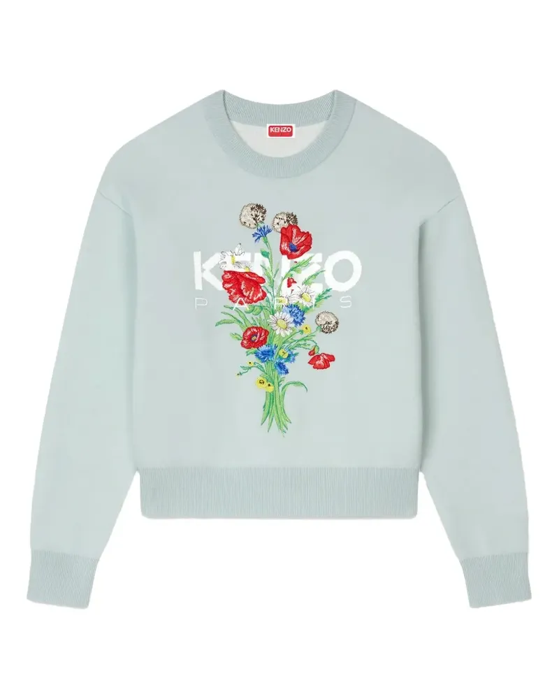 Kenzo Pullover mit Blumenstickerei - Blau Blau