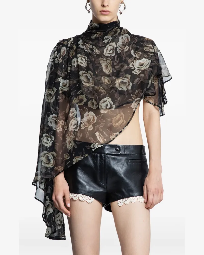 Magda Butrym floral high-neck top - Schwarz Schwarz