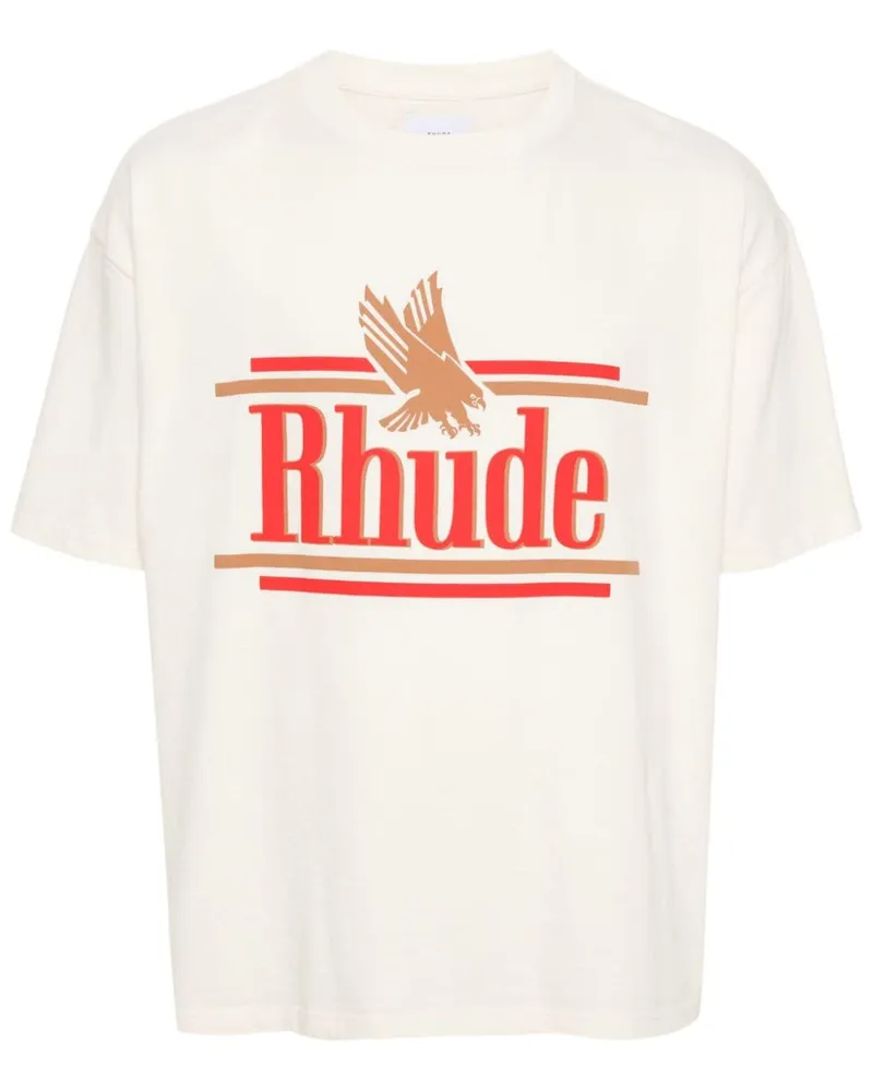 RHUDE T-Shirt mit Logo-Print Nude