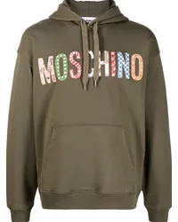 Moschino Hoodie mit Patchwork-Logo Grün