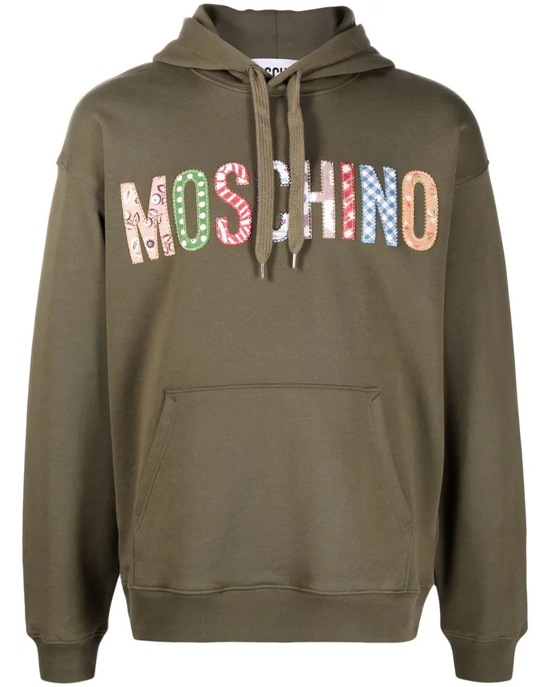 Moschino Hoodie mit Patchwork-Logo - Grün Grün