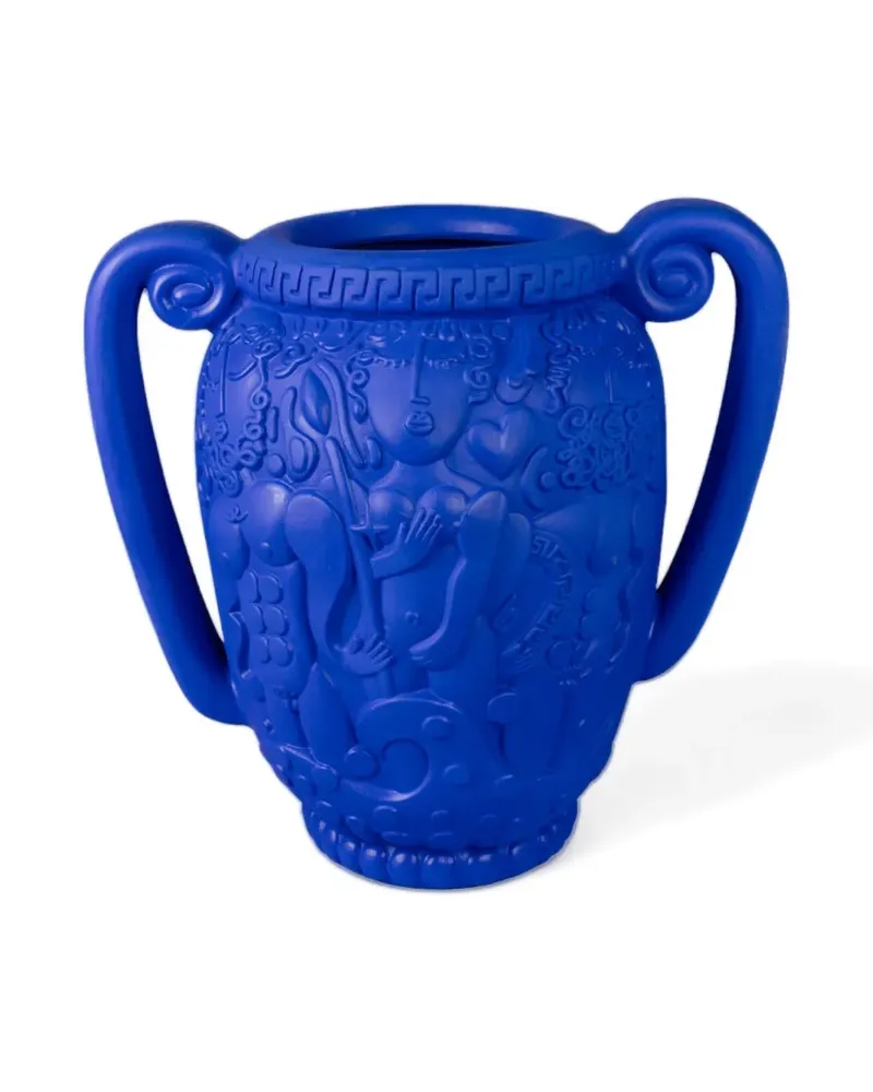 Seletti Amphora Relief-Vase - Blau Blau