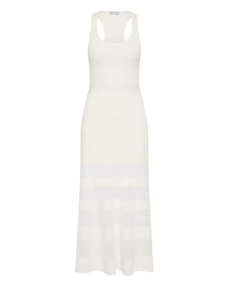 Rebecca Vallance Geripptes Reign Midikleid - Weiß Weiß