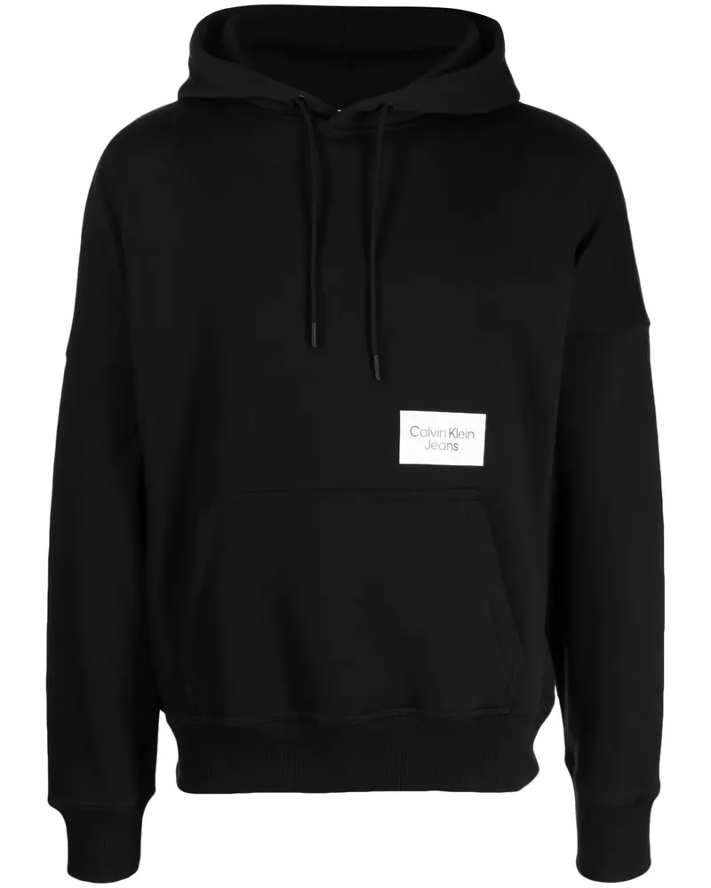 Calvin Klein Hoodie in Colour-Block-Optik - Schwarz Schwarz