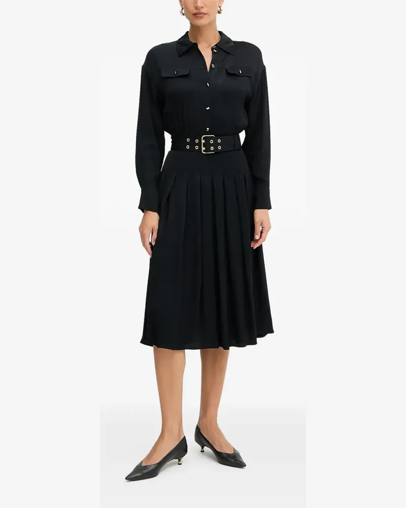 MARCIANO Los Angeles Midikleid mit Knöpfen - Schwarz Schwarz