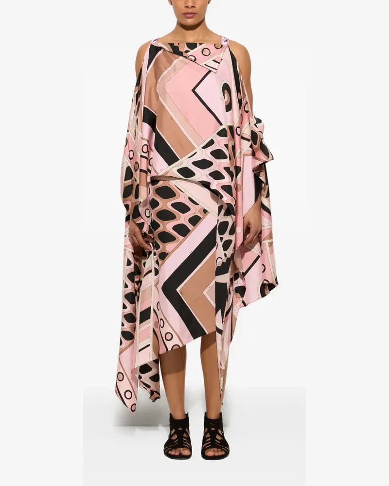 Emilio Pucci vivara print silk dress - Rosa Rosa