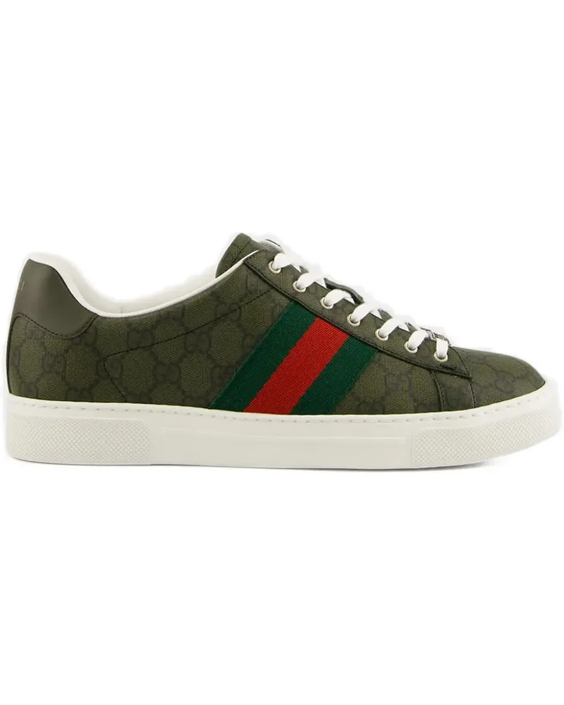 Gucci Ace Sneakers mit GG Supreme-Muster - Grün Grün