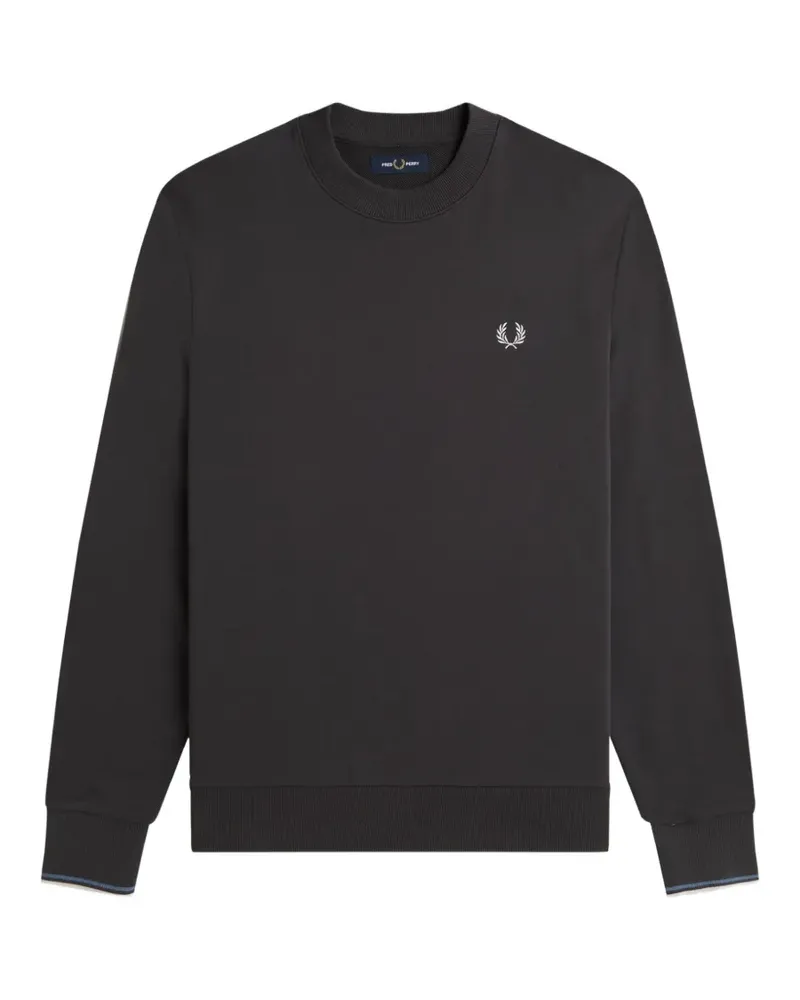 Fred Perry Sweatshirt mit Logo-Stickerei und Kontrastbündchen - Grau Grau