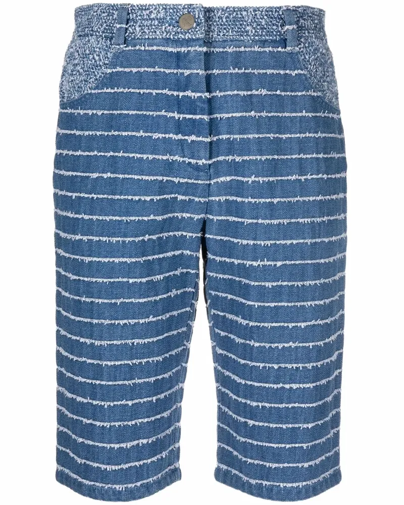 KRIZIA Bermudas mit ausgefransten Streifen - Blau Blau