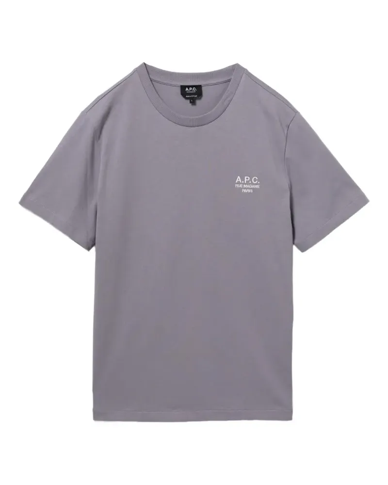 A.P.C. logo-embroidered round neck T-shirt - Grau Grau