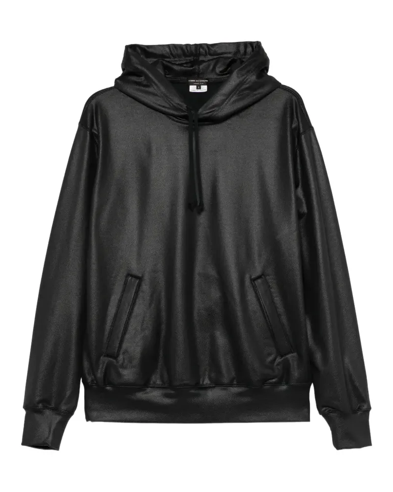 Comme des Garçons Beschichteter Hoodie mit Kordelzug - Schwarz Schwarz
