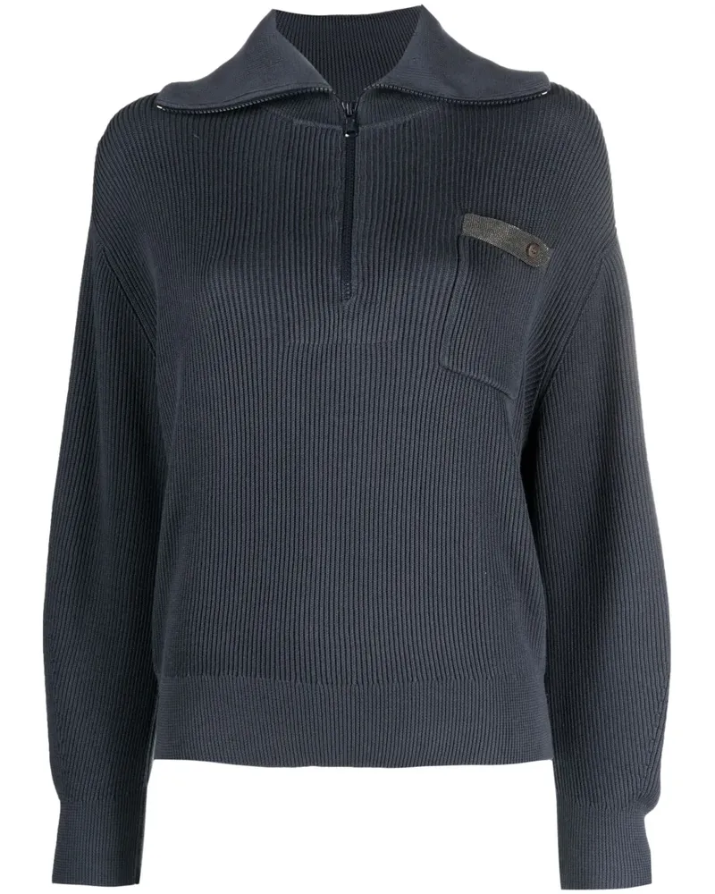 Brunello Cucinelli Pullover mit Monili-Detail - Blau Blau