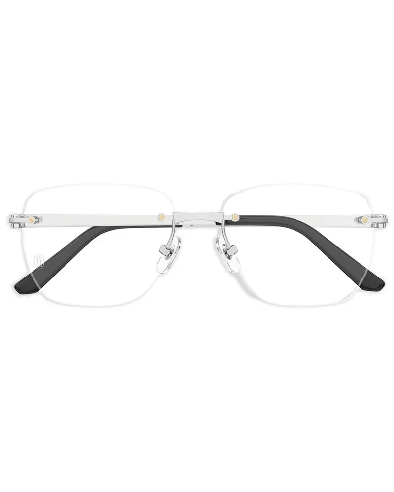 Cartier Brille mit geometrischem Gestell - Silber Silber
