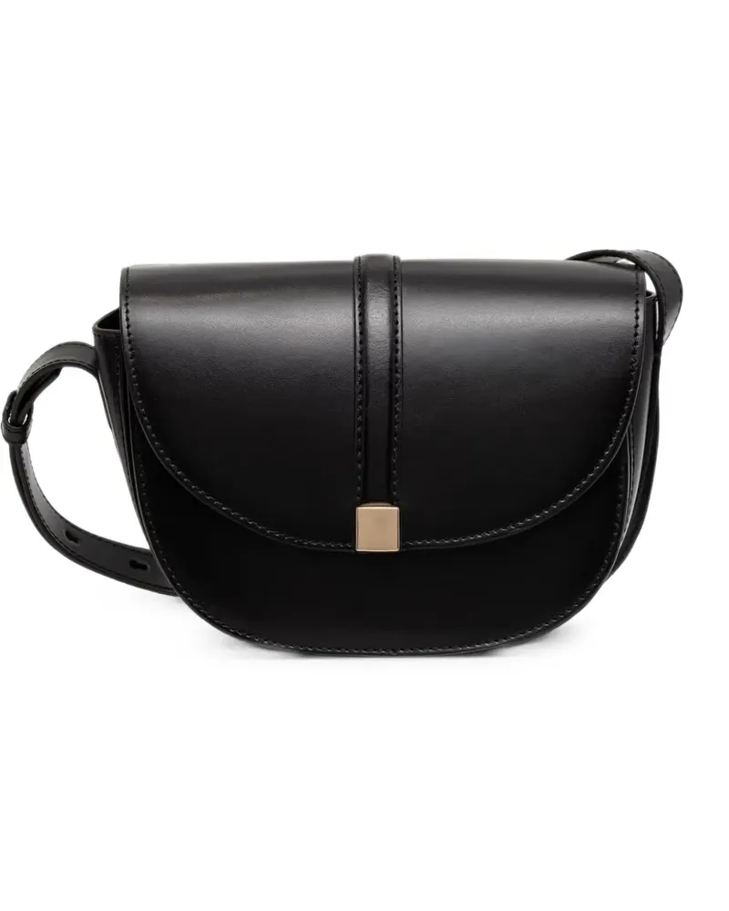 Marc O'Polo Taya foldover leather small shoulder bag - Schwarz Schwarz