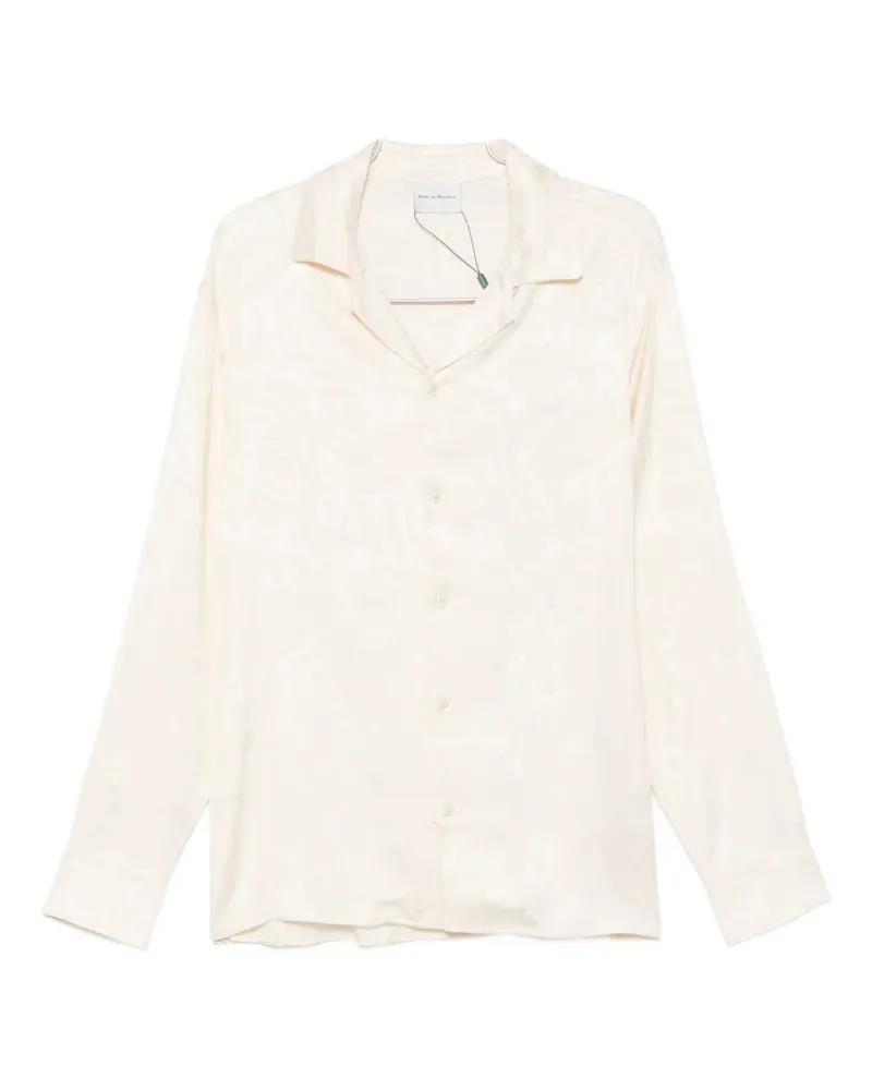 Drôle de Monsieur paisley-jacquard long-sleeve shirt - Nude Nude