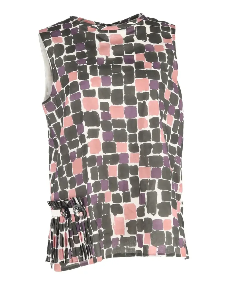 Max Mara Bluse mit Print - Weiß Weiß