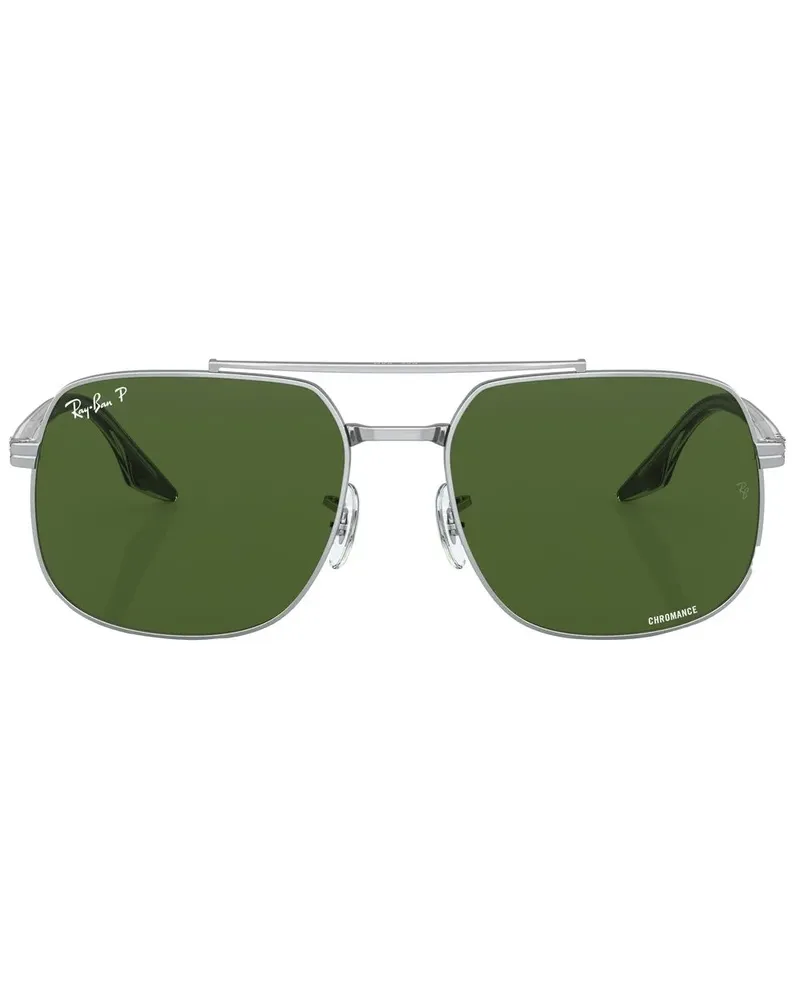 Ray Ban Sonnenbrille mit eckigem Gestell - Silber Silber