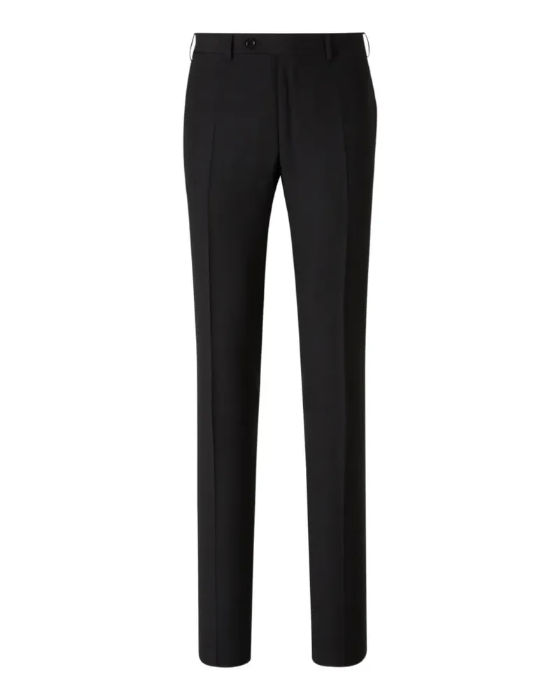 Canali zip regular wool trousers - Schwarz Schwarz