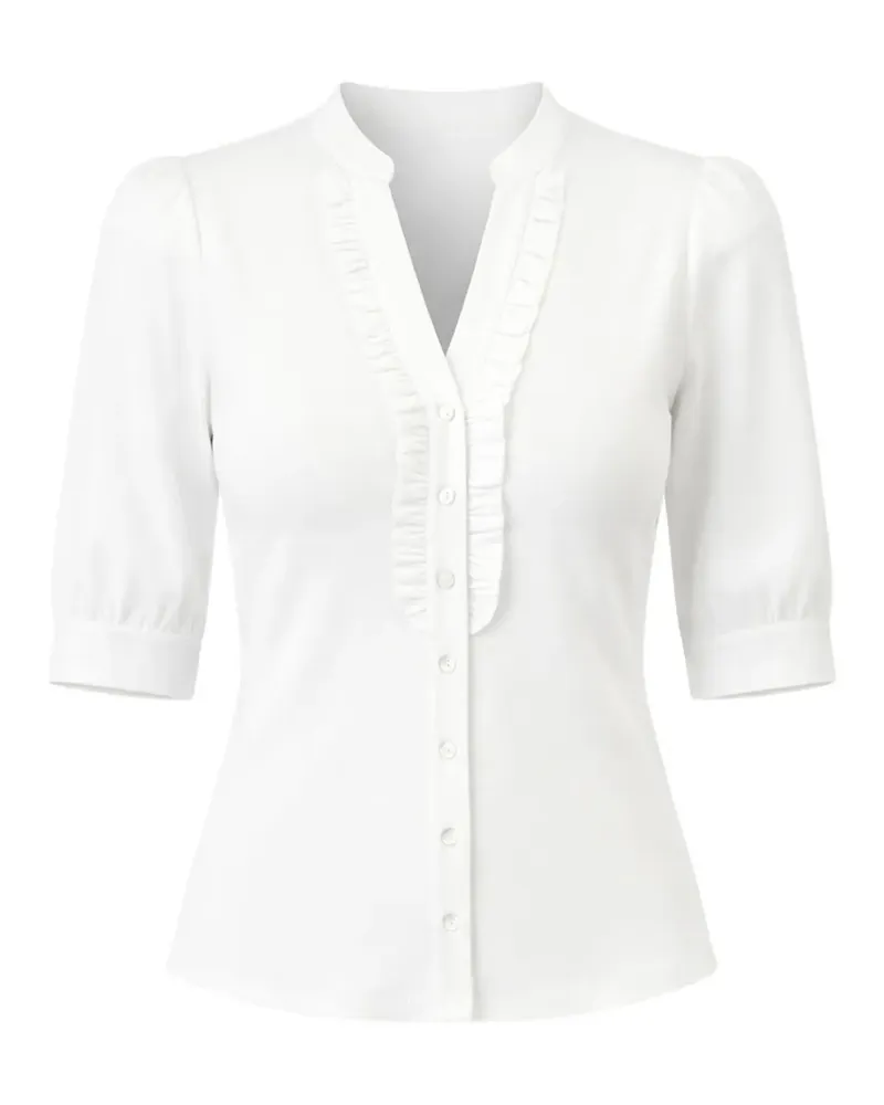 Cinq à Sept Gerüschtes Junie Hemd - Weiß Weiß