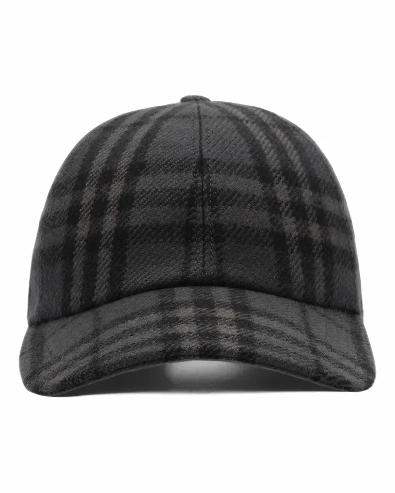 Burberry Check wool baseball cap - Grau Grau