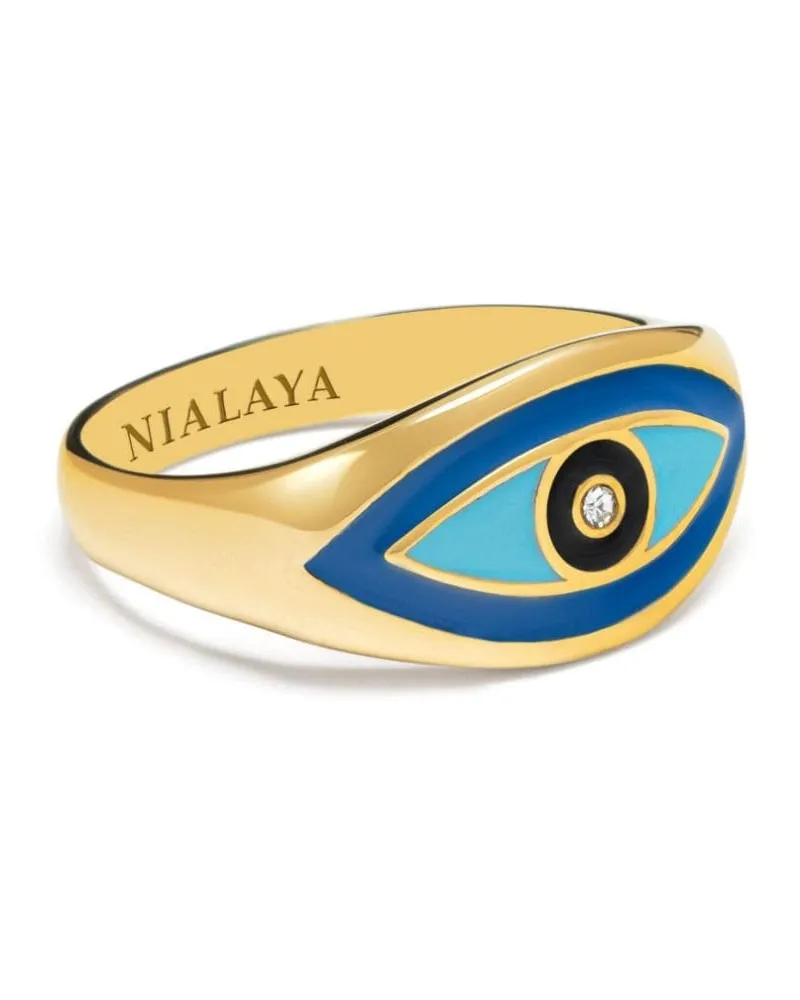 Nialaya Evil Eye Ring Gold