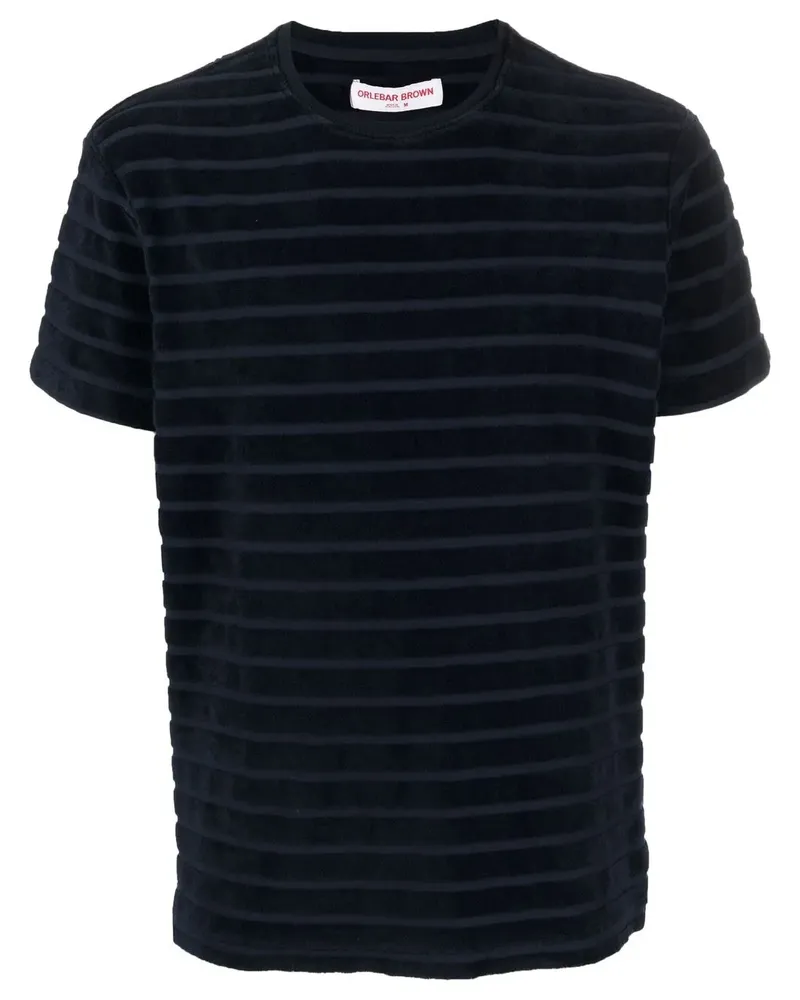 Orlebar Brown Sammy T-Shirt mit Frottee-Streifen - Blau Blau