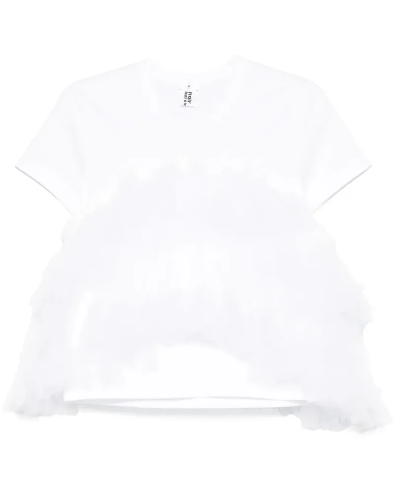Noir Kei Ninomiya Gerüschtes T-Shirt - Weiß Weiß