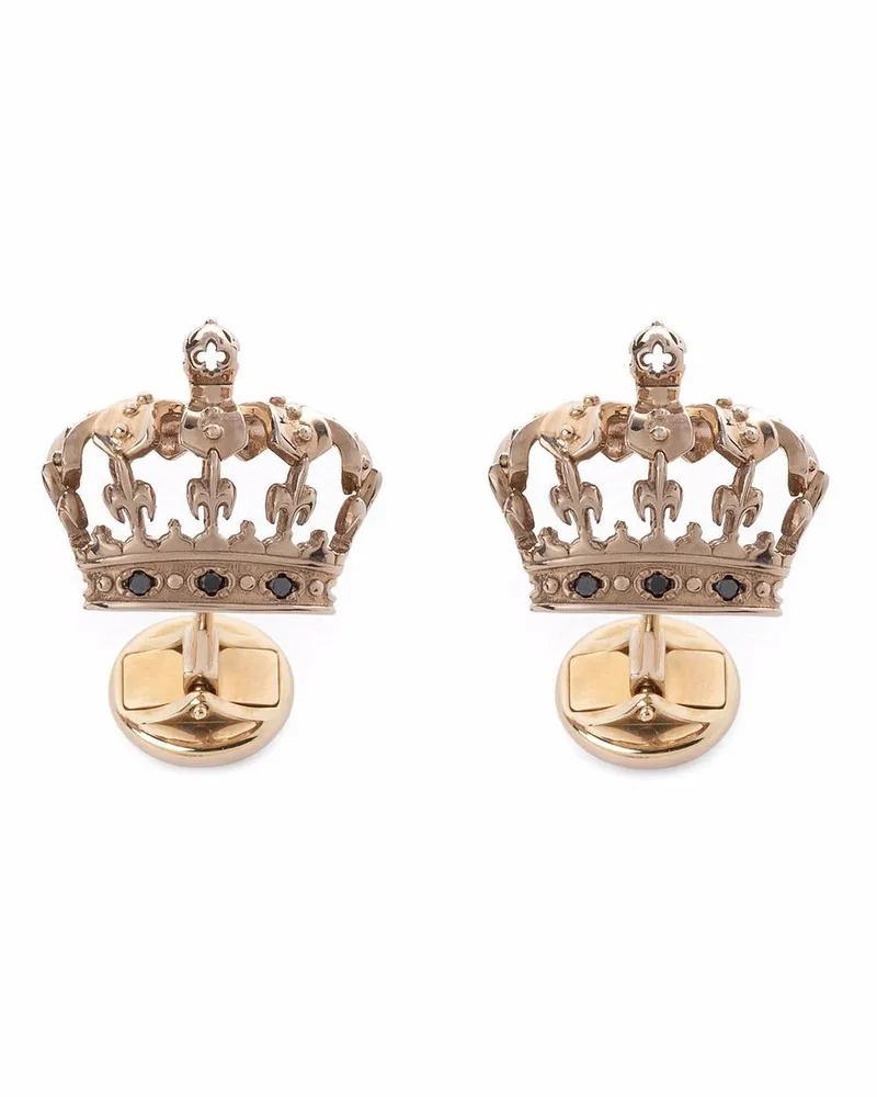 Dolce & Gabbana 18kt Royal Weißgold-Manschettenknöpfe mit Diamanten Gold